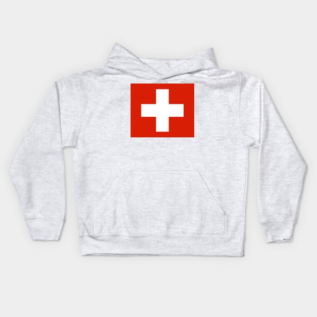 Swiss Flag Kids Hoodie by flag for all